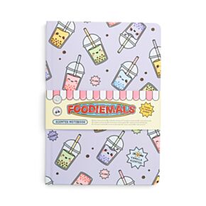 A5 zápisník z recyklovaného papíru - s vůní - Foodiemals - Bubble Tea 