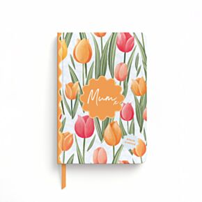 A5 zápisník z recyklovaného papíru - s vůní -  Mother's Day Mum Tulip - Tulipán