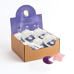 Léčivý kámen - sada 2 ks - hvězda a měsíc