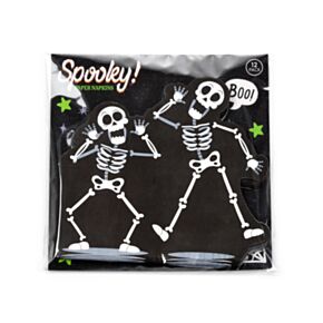 Papírový ubrousek - balení 12 ks - 3 vrstvé - párty - Kostlivec Halloween 