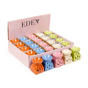 Aromalampa keramická, s výřezem ve tvaru listu, mix barev