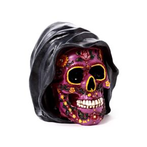 Dekorativní soška - Day of the Dead - Lebka Mexiko - kapuce