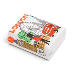 Kapesník - papírový - 8 ks - London Souvenir - Londýn - Strážník a autobus
