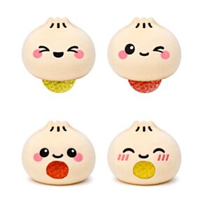 Plyšová mačkací hračka antistres - Queasy Squeezies -Foodiemals - Bao House Bao Bun 