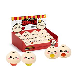 Plyšová mačkací hračka antistres - Queasy Squeezies -Foodiemals - Bao House Bao Bun 