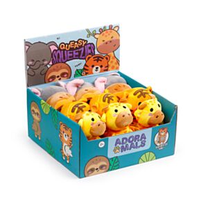 Plyšová mačkací hračka antistres - Queasy Squeezies - Zoo Mix 2