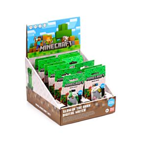 Digitální silikonové hodinky - Minecraft obličeje - svítící ve tmě