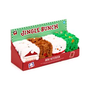 Plyšový zápisník mini A7 -  Vánoční - Jingle Bunch