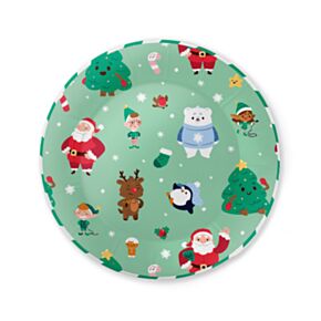 Talíř - papírový - vánoční - 10 ks - 23 cm - Jingle Bunch 