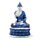 Dekorace - soška - Thai Buddha- Modro bílý - Lotos