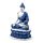 Dekorace - soška - Thai Buddha- Modro bílý - Lotos
