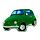 Plyšový polštář  - Fiat 500 - Zelený