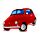 Plyšový polštář  - Fiat 500 - Červený