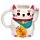 Keramický hrnek  -Maneki Neko kočka pro štěstí - bílý