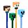 Propiska gumovací s ozdobou Inkredible Minecraft Chibi Style - silikonový topper 4ks