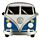 Sběratelská smaltová brož Volkswagen karavan VW T1 - modrý