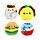 Plyšová mačkací hračka antistres- Queasy Squeezies - Foodiemals hamburger