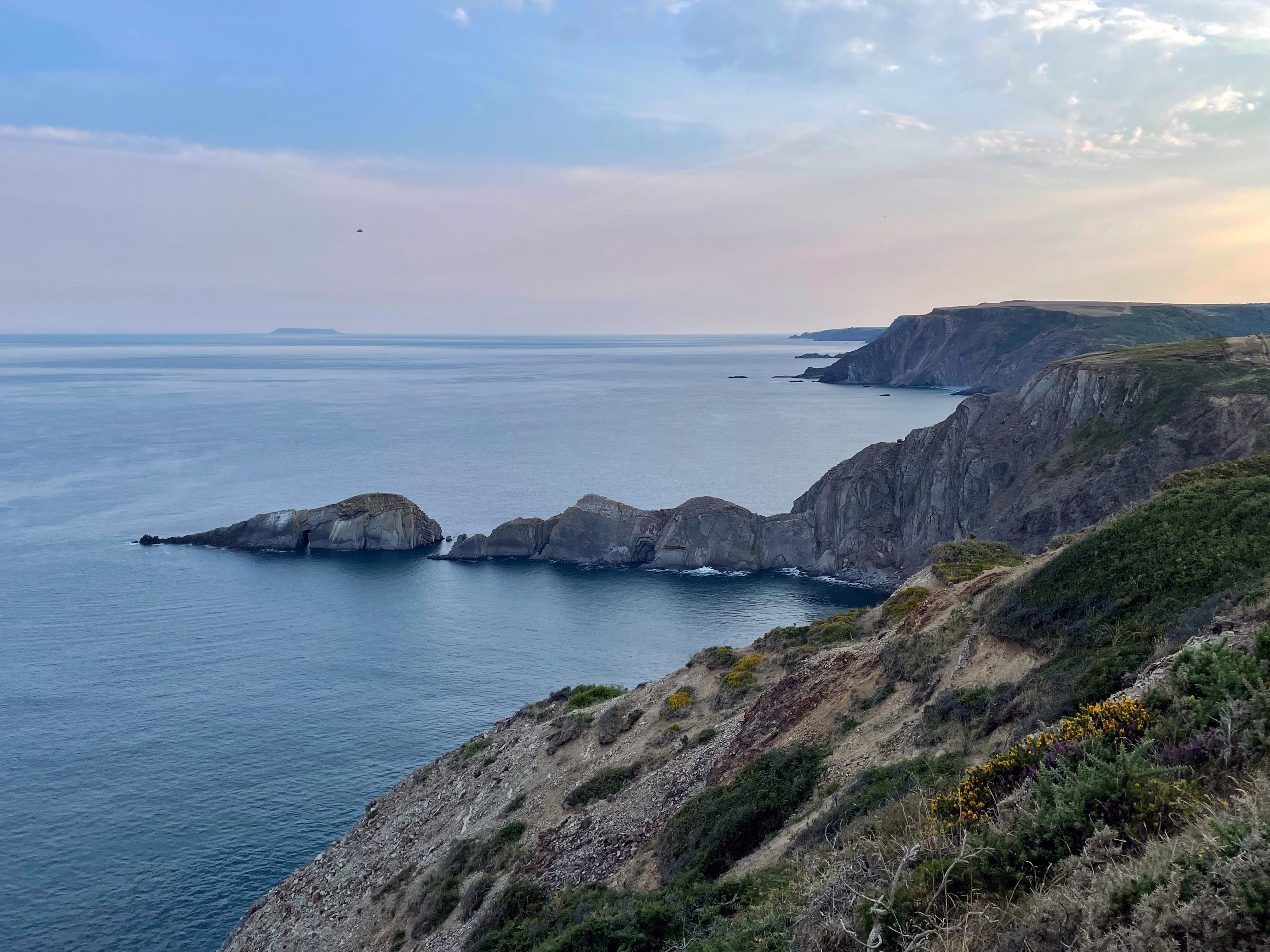 Marsland Cliff and Litter Mouth from Cornakey Cliff